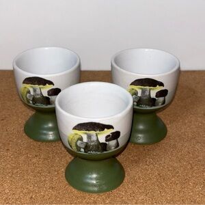 Mushroom Design Egg Cups - Set of 3
